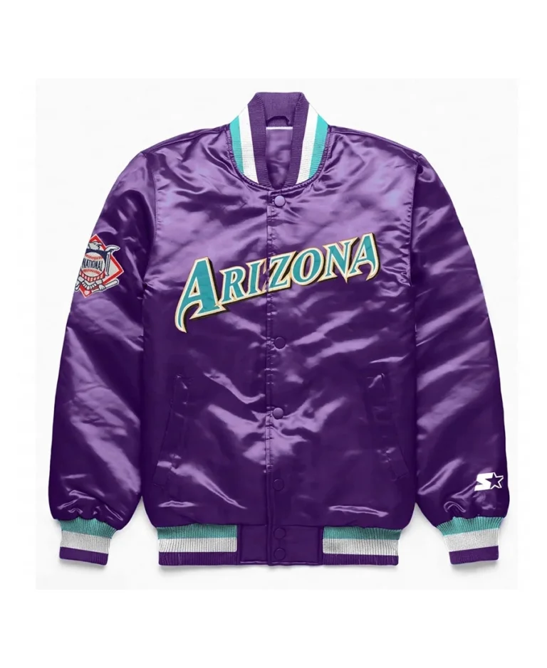 MLB Arizona Diamondbacks Exclusive Purple Satin Jacket - Trendy Leather Jackets