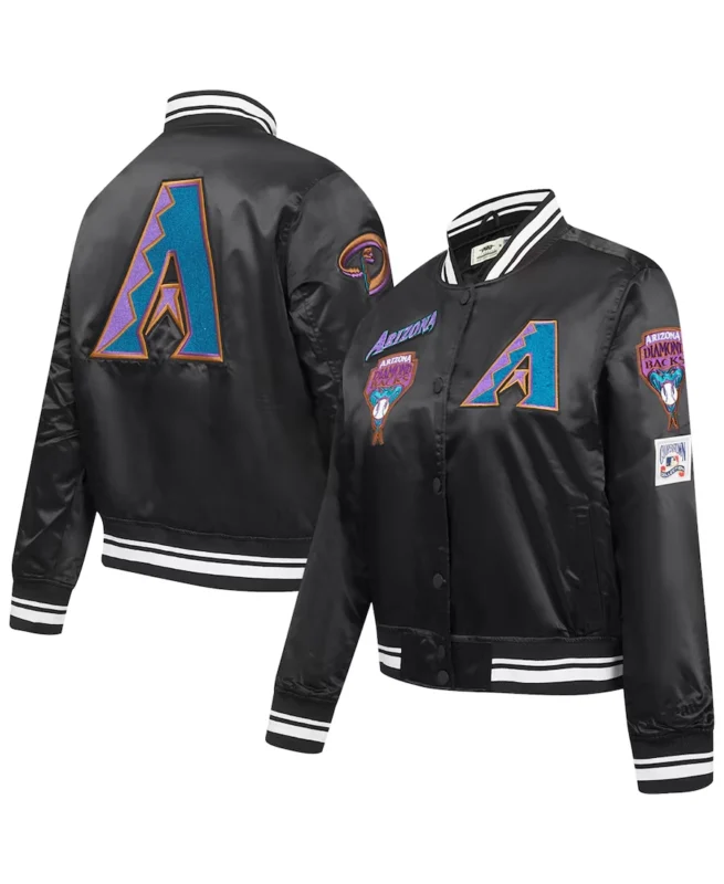 MLB Arizona Diamondbacks Pro Standard Black Satin Jacket - Trendy Leather Jackets