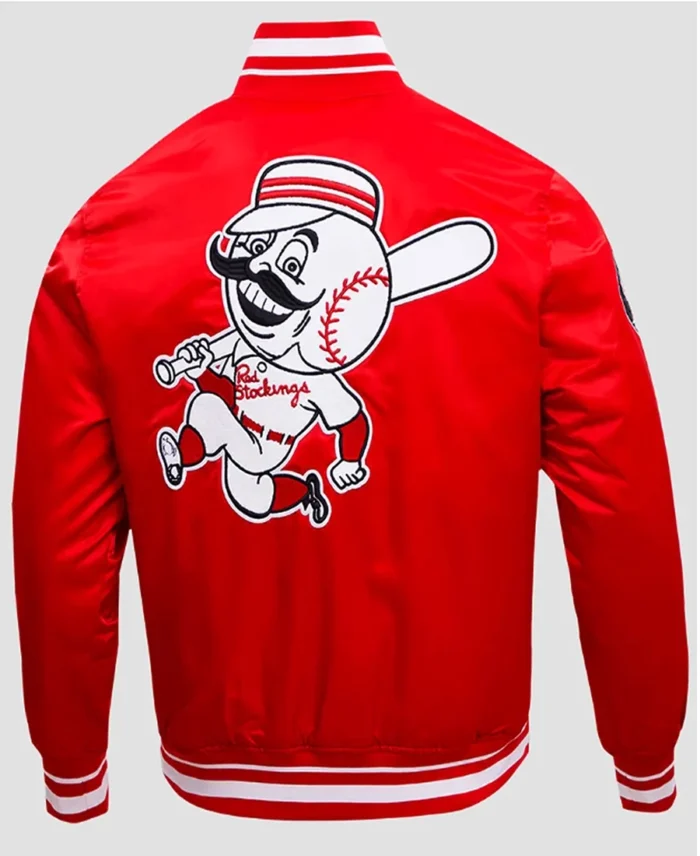 Mlb Cincinnati Reds Retro Classic Rib Jacket Red Back - Trendy Leather Jackets