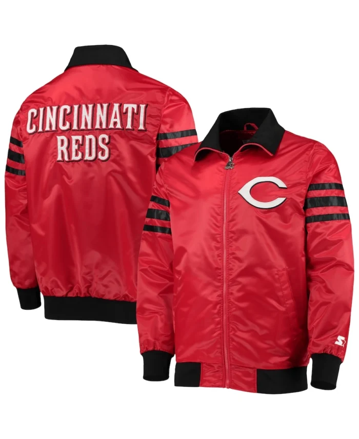 Mlb Cincinnati Reds Starter Red The Captain Ii Varsity Jacket - Trendy Leather Jackets