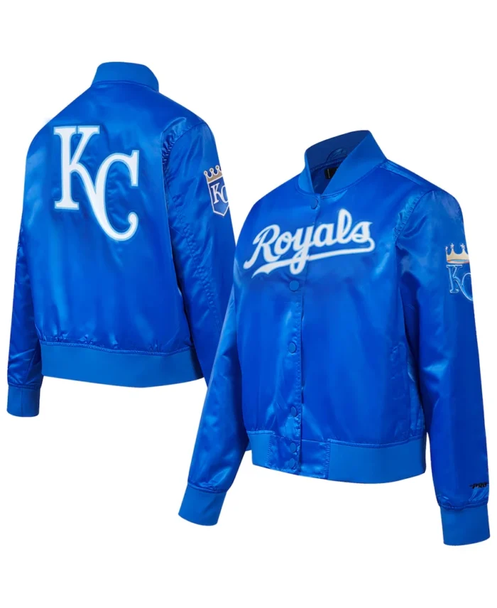 Mlb Kansas City Royals Royal Classic Satin Jacket - Trendy Leather Jackets