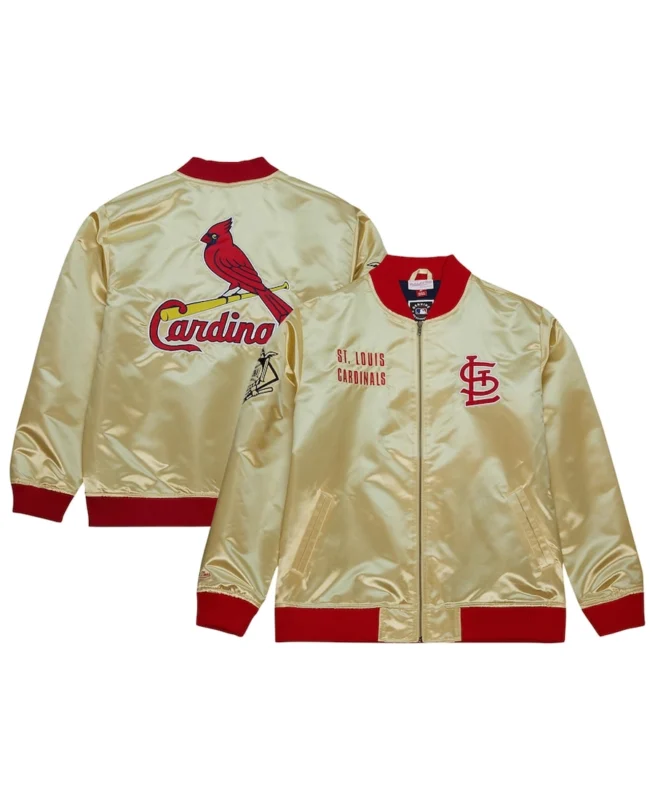 MLB St. Louis Cardinals Gold OG 2.0 Satin Jacket - Trendy Leather Jackets