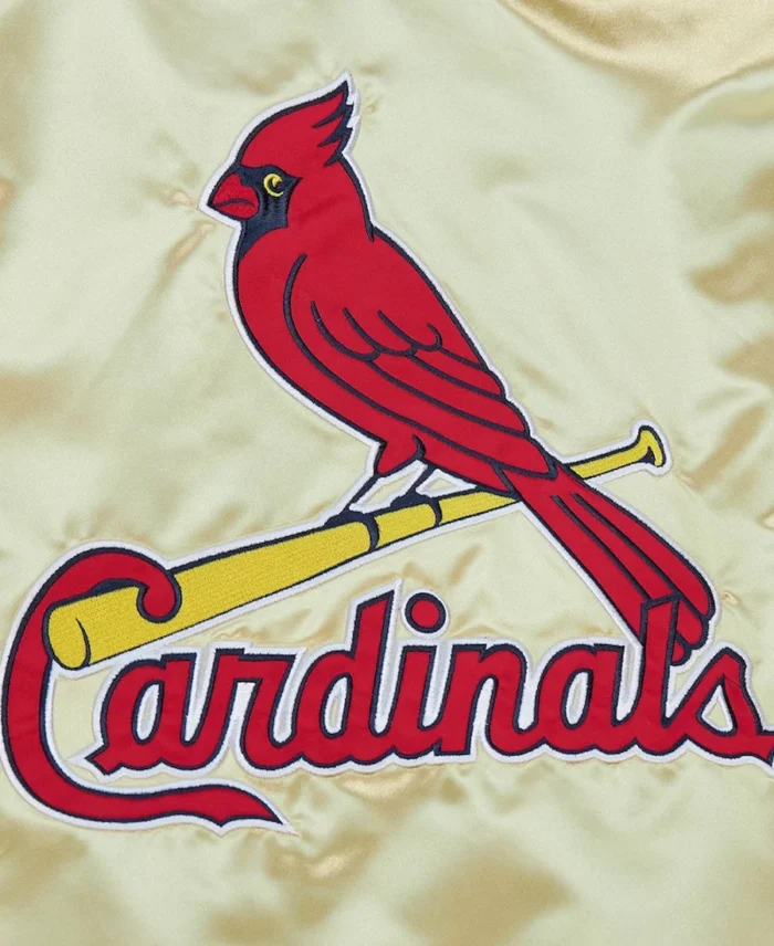 Mlb St. Louis Cardinals Gold Og 2.0 Satin Jacket Back Logo - Trendy Leather Jackets