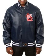 MLB St. Louis Cardinals JH Design Navy Leather Jacket - Trendy Leather Jackets