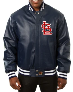 MLB St. Louis Cardinals JH Design Navy Leather Jacket - Trendy Leather Jackets