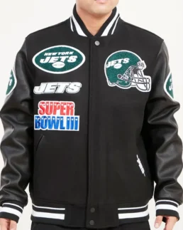 Mashup New York Jets Varsity Jacket - Trendy Leather Jackets