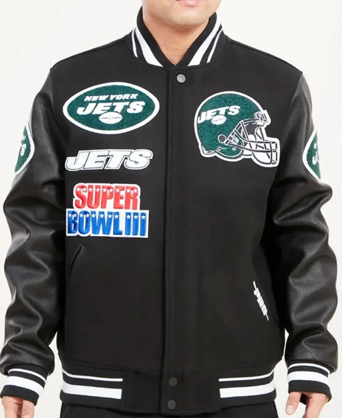 Mashup New York Jets Varsity Jacket - Trendy Leather Jackets