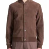 Men's Suede Bomber Brown Jacket