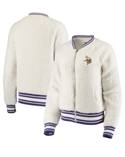 Minnesota Vikings Athletic Sherpa Jacket - Trendy Leather Jackets