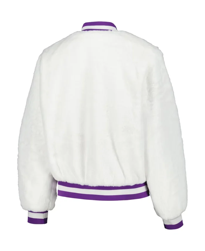 Minnesota Vikings Fur Bomber Jacket Back - Trendy Leather Jackets