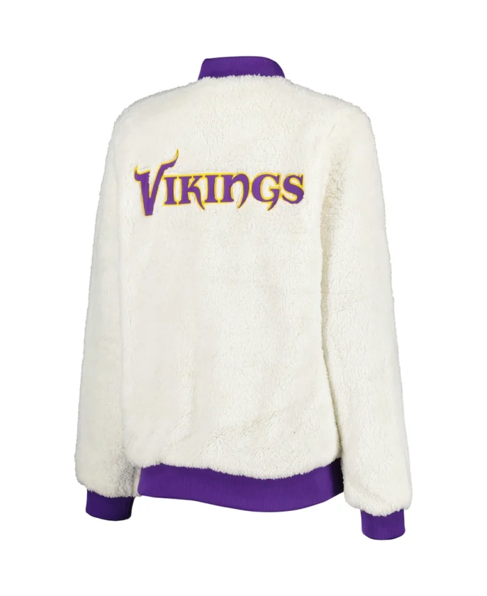 Minnesota Vikings Reversible Fur Jacket Back - Trendy Leather Jackets