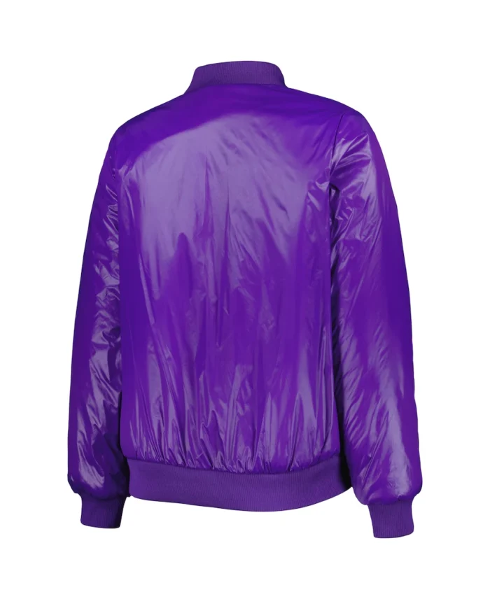 Minnesota Vikings Reversible Fur Jacket Back View - Trendy Leather Jackets