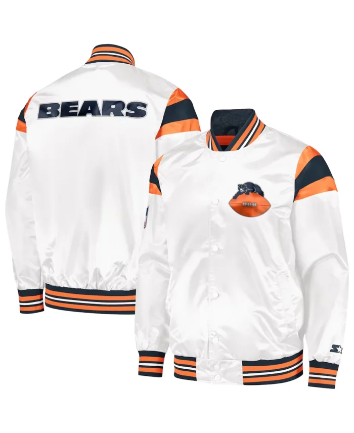 Nfl Chicago Bears Vintage Satin Varsity Jacket - Trendy Leather Jackets