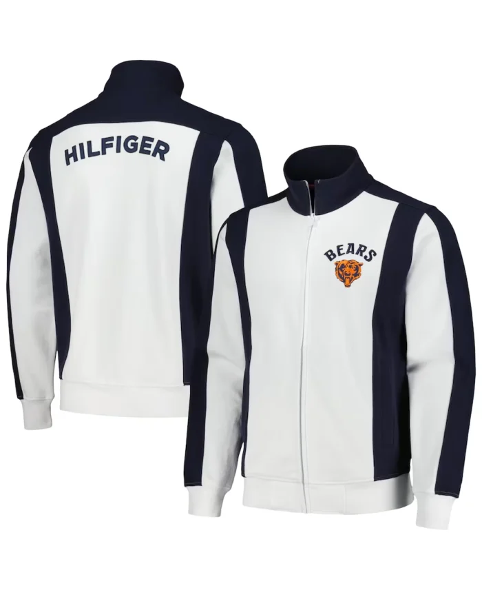 Nfl Chicago Bears White &Amp;Amp; Navy Nolan Track Jacket - Trendy Leather Jackets