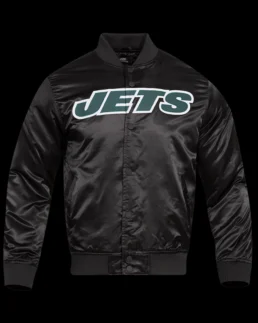 NFL New York Jets Wordmark Satin Jacket - Trendy Leather Jackets