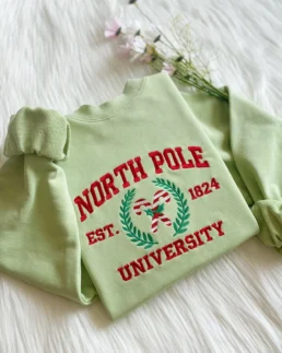 North Pole University Christmas Candy Sweatshirt - Trendy Leather Jackets