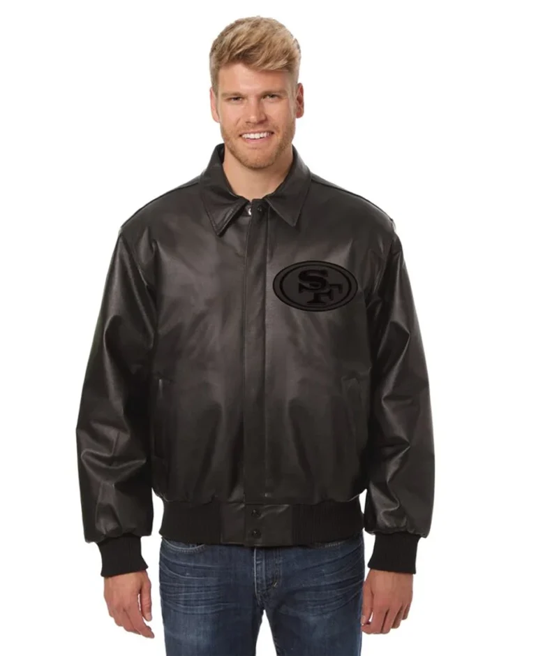 San Francisco 49ers JH Design Tonal Leather Jacket - Trendy Leather Jackets