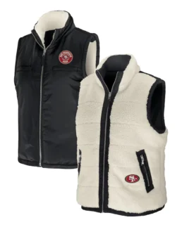 San Francisco 49ers Reversible Sherpa Vest - Trendy Leather Jackets