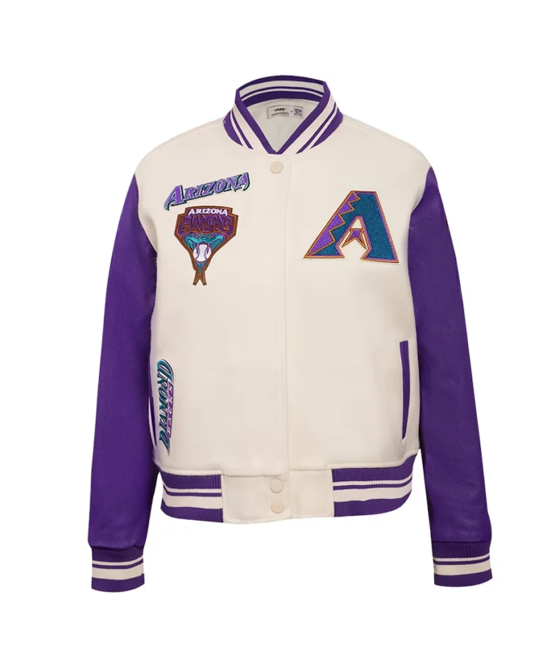 Shop Arizona Diamondbacks Retro Classic Cream Varsity Jacket For Men And Women On Sale - Trendy Leather Jackets