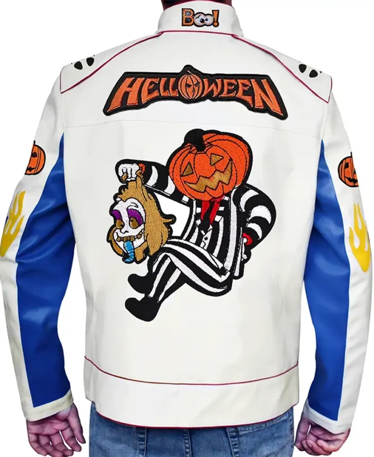 Shop Halloween Spooky Trick Or Treat Leather Jacket For Men And Women On Sale - Trendy Leather Jackets