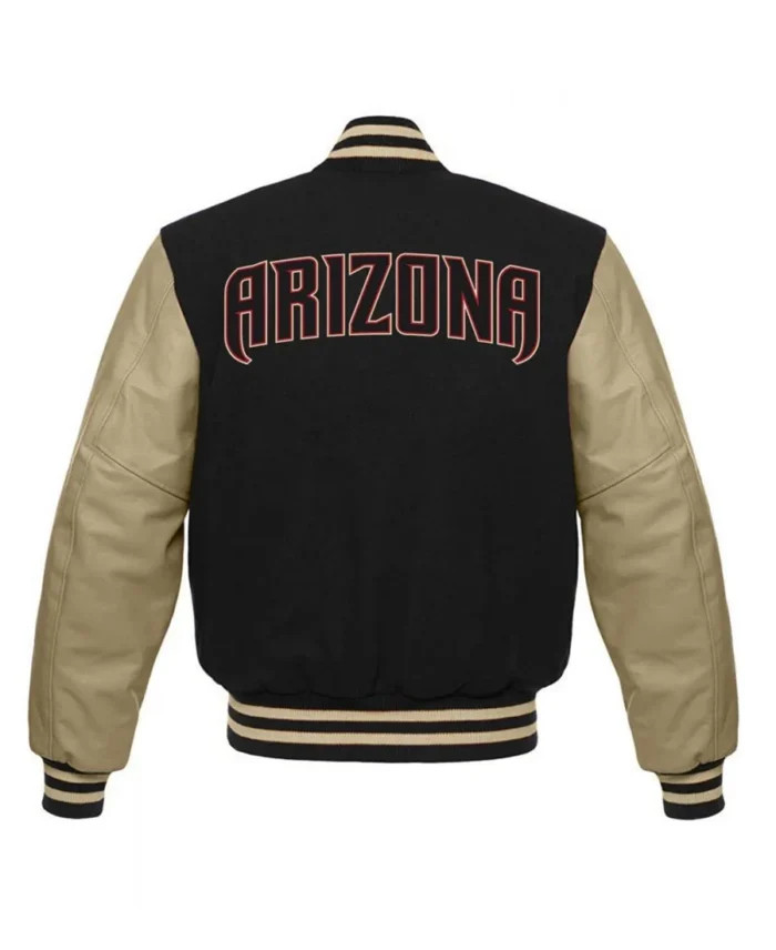 Shop Mlb Arizona Diamondbacks Black Letterman Jacket For Men And Women On Sale - Trendy Leather Jackets