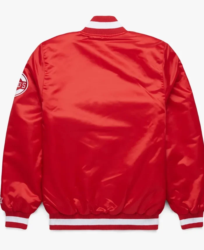 Shop Mlb Cincinnati Reds Red Satin Jacket For Men And Women On Sale - Trendy Leather Jackets