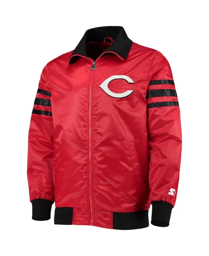 Shop Mlb Cincinnati Reds Starter Red The Captain Ii Varsity Jacket For Men And Women On Sale - Trendy Leather Jackets