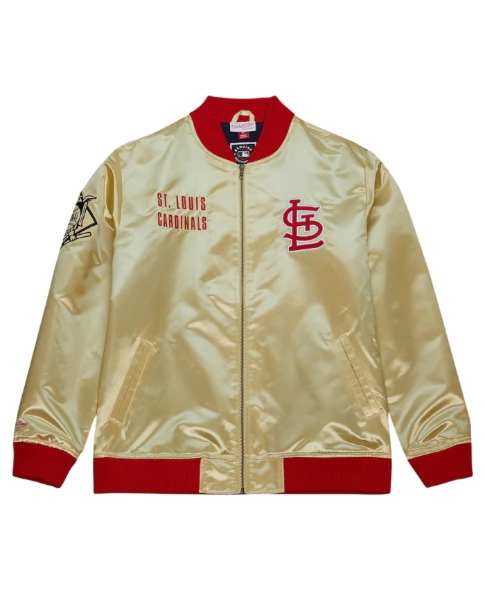 Shop Mlb St. Louis Cardinals Gold Og 2.0 Satin Jacket For Men And Women On Sale - Trendy Leather Jackets