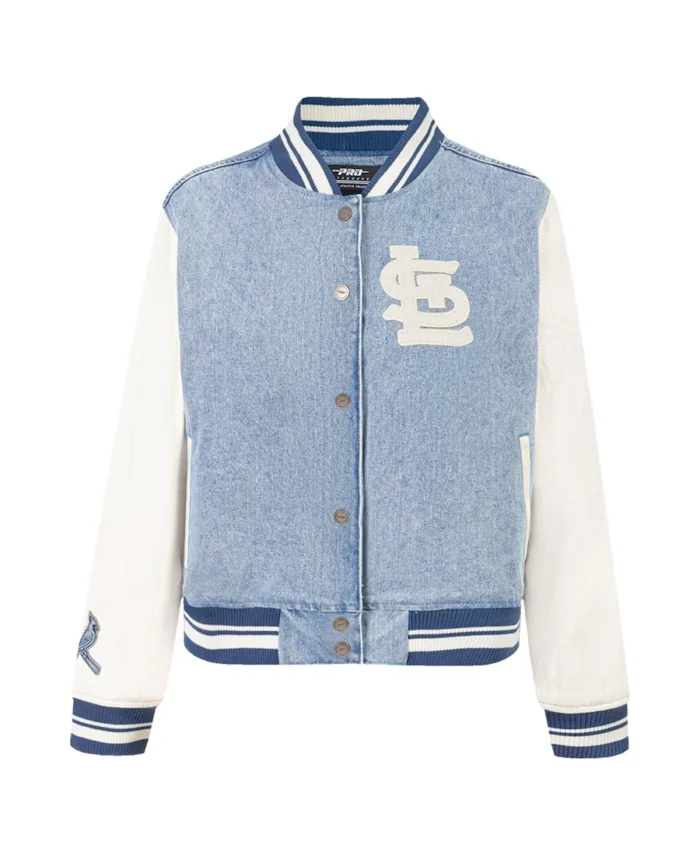 Shop Mlb St. Louis Cardinals Pro Standard Denim Varsity Jacket For Men And Women On Sale - Trendy Leather Jackets