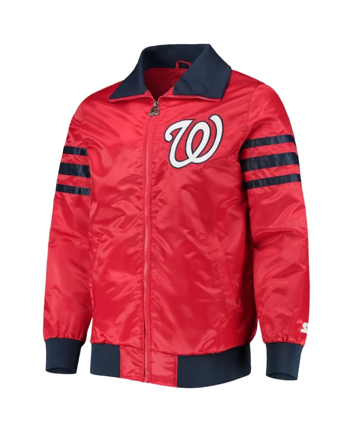 Shop Mlb Washington Nationals Starter Captain Ii Varsity Jacket For Men And Women On Sale - Trendy Leather Jackets