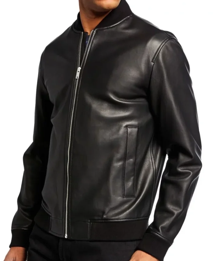 Shop Men'S Black Bomber Leather Jacket For Men And Women On Sale - Trendy Leather Jackets