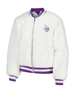 Shop Minnesota Vikings Fur Bomber Jacket For Men And Women On Sale - Trendy Leather Jackets