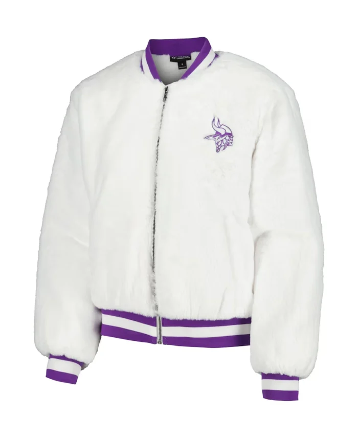 Shop Minnesota Vikings Fur Bomber Jacket For Men And Women On Sale - Trendy Leather Jackets