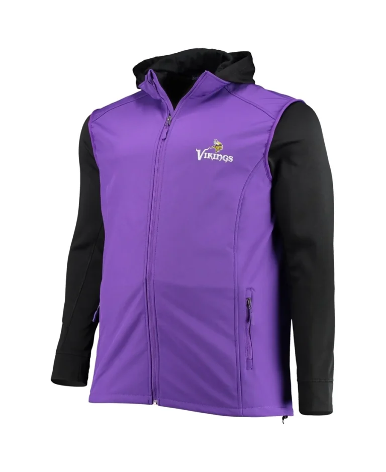 Shop Minnesota Vikings Purple And Black Dunbrooke Hooded Jacket For Men And Women On Sale - Trendy Leather Jackets