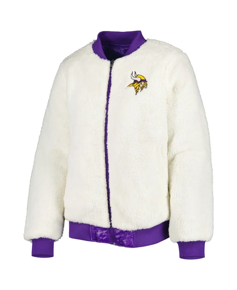 Shop Minnesota Vikings Reversible Fur Jacket For Men And Women On Sale - Trendy Leather Jackets