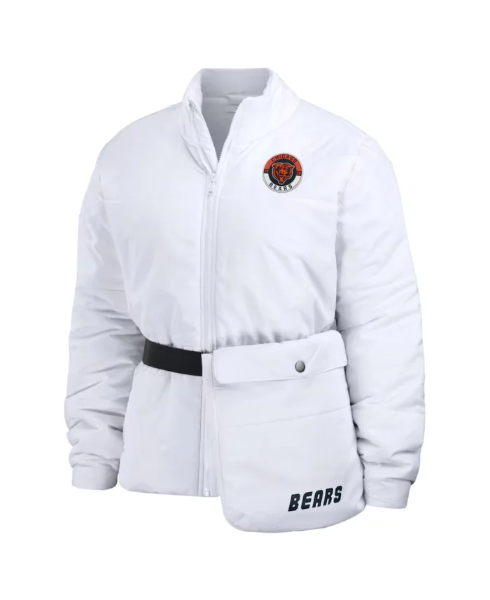 Shop Nfl Chicago Bears Pack Away White Puffer Jacket For Men And Women On Sale - Trendy Leather Jackets