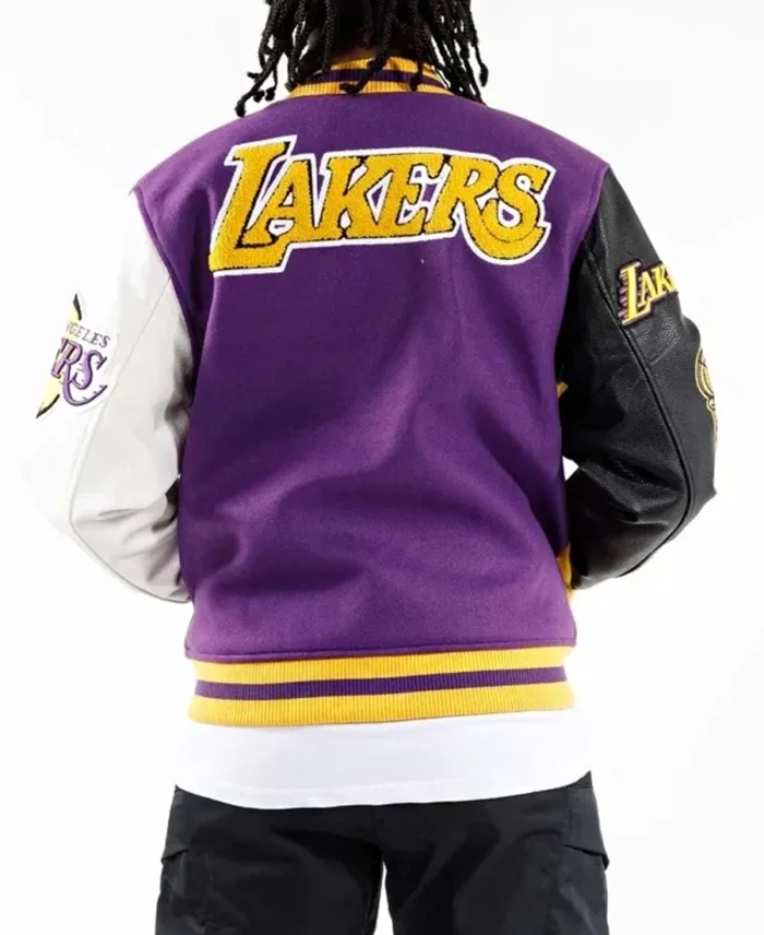 Shop Pro Standard Nba Los Angeles Lakers Logo Varsity Jacket For Men And Women - Trendy Leather Jackets