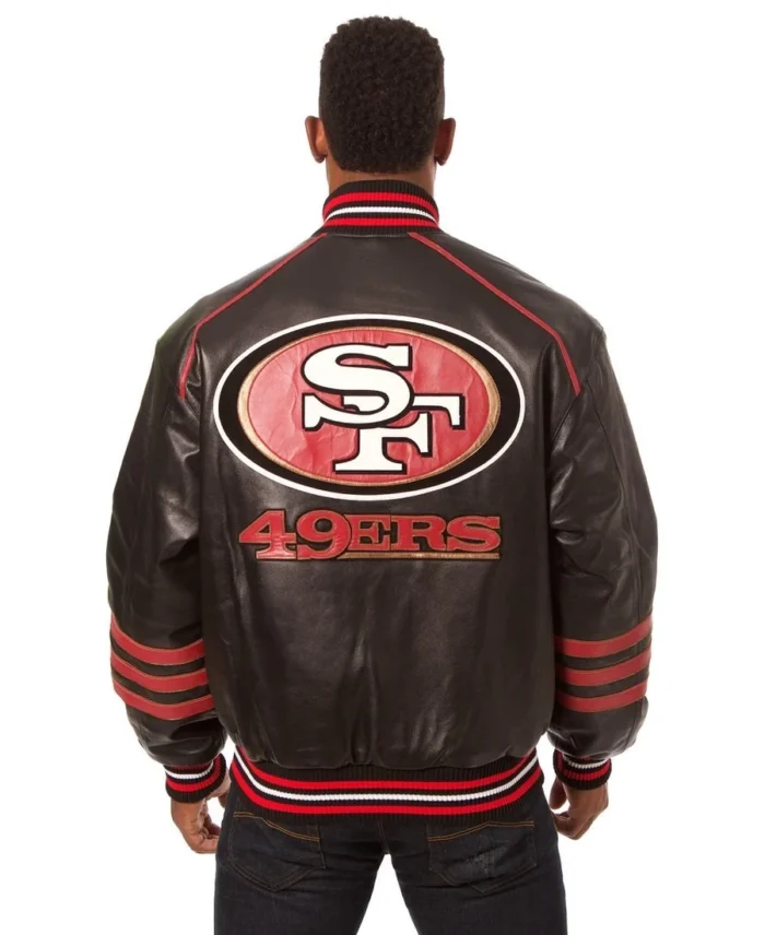 Shop San Francisco 49Ers Jh Design Leather Jacket For Women On Sale - Trendy Leather Jackets