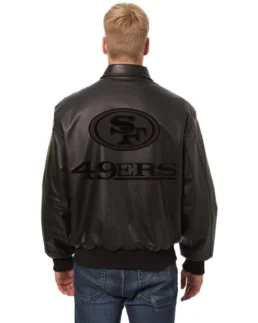 Shop San Francisco 49ers JH Design Tonal Leather Jacket For Men And Women On Sale - Trendy Leather Jackets