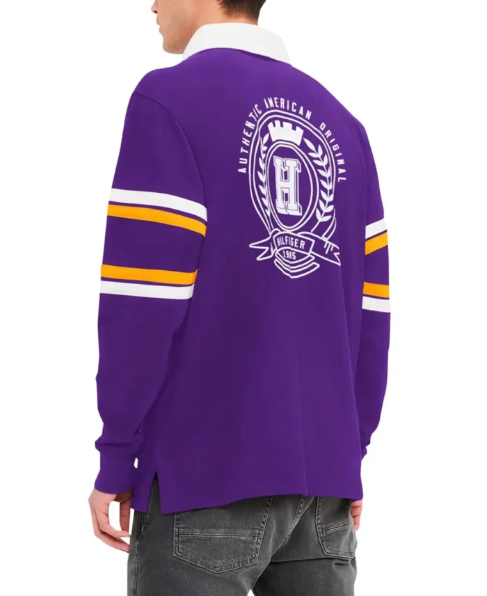 Shop Tommy Hilfiger Purple Minnesota Vikings Cory Varsity Rugby T-Shirt For Men And Women On Sale - Trendy Leather Jackets