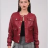 Sophisticated Red Leather Jacket