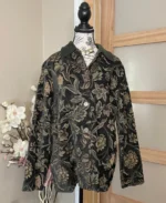 Susan Graver Floral Button Down Jacket - Trendy Leather Jackets