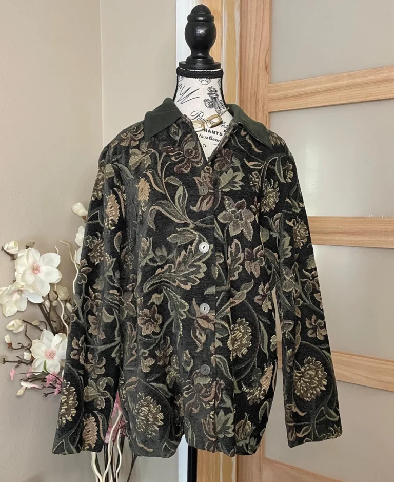 Susan Graver Floral Button Down Jacket - Trendy Leather Jackets