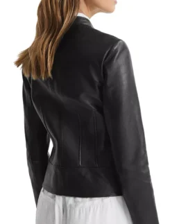 Allie Leather Biker Jacket Back - Trendy Leather Jackets