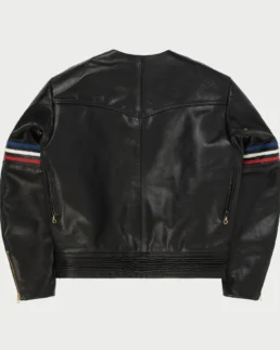 Cherry X Vanson Star Black Leather Biker Jacket Back Veiw - Trendy Leather Jackets