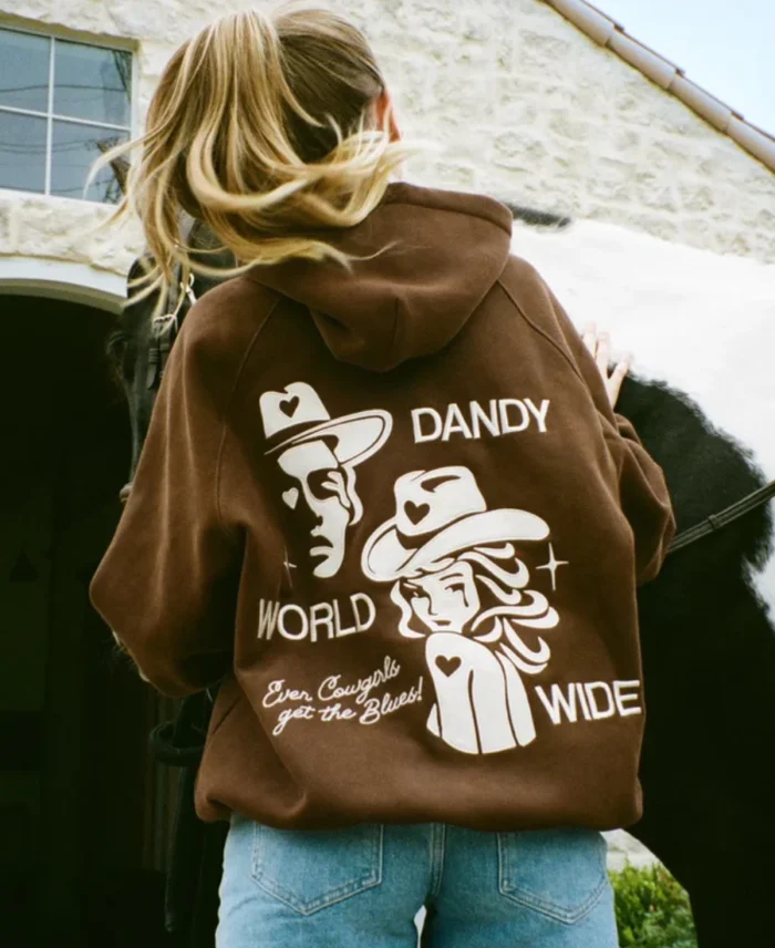 Dandy Cowgirl Brown Hoodie Back Veiw - Trendy Leather Jackets