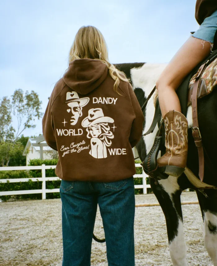 Dandy Cowgirl Brown Hoodie Back Site - Trendy Leather Jackets