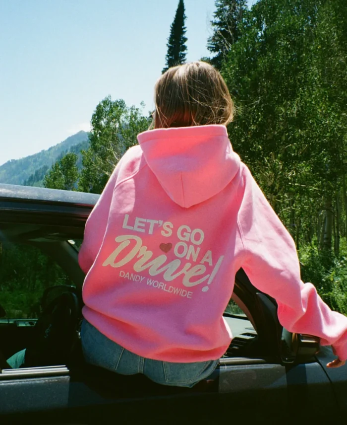 Dandy Let'S Go On A Drive Hoodie Pink Back - Trendy Leather Jackets