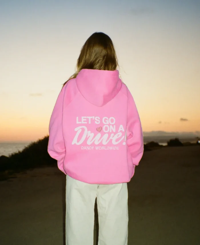 Dandy Let'S Go On A Drive Hoodie Pink Back Side - Trendy Leather Jackets