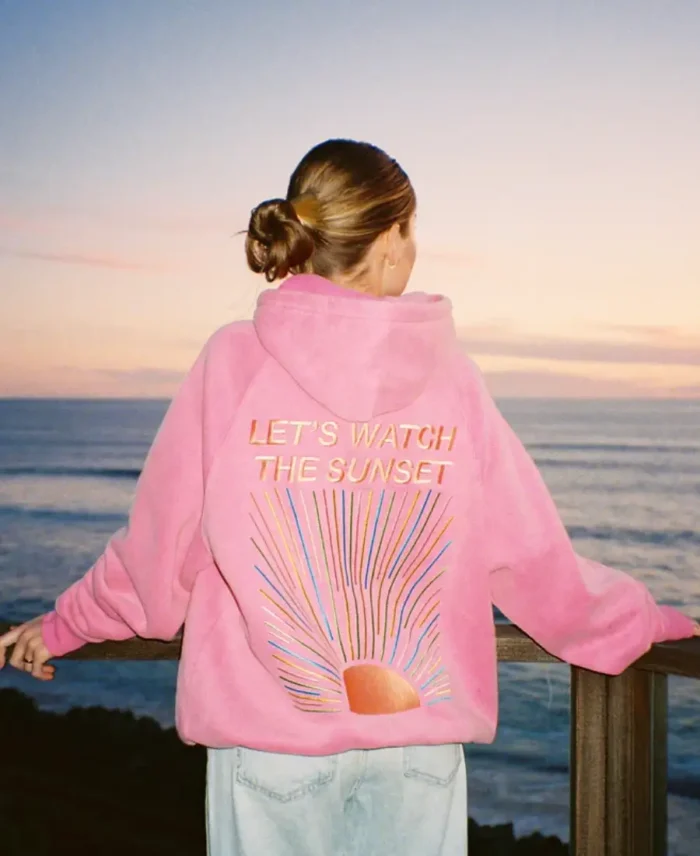 Dandy Let'S Watch The Sunset Hoodie Pink Back Side - Trendy Leather Jackets